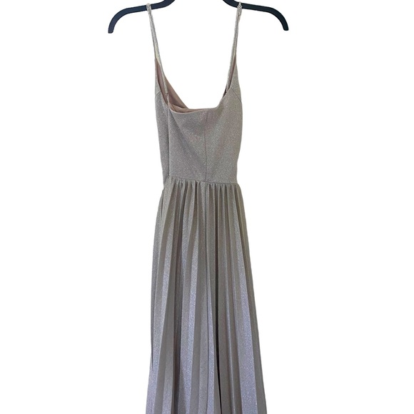 SOLD Elevenses Anthropologie Silver Shimmer Luna Dress Size 12 Strapp - Picture 6 of 6